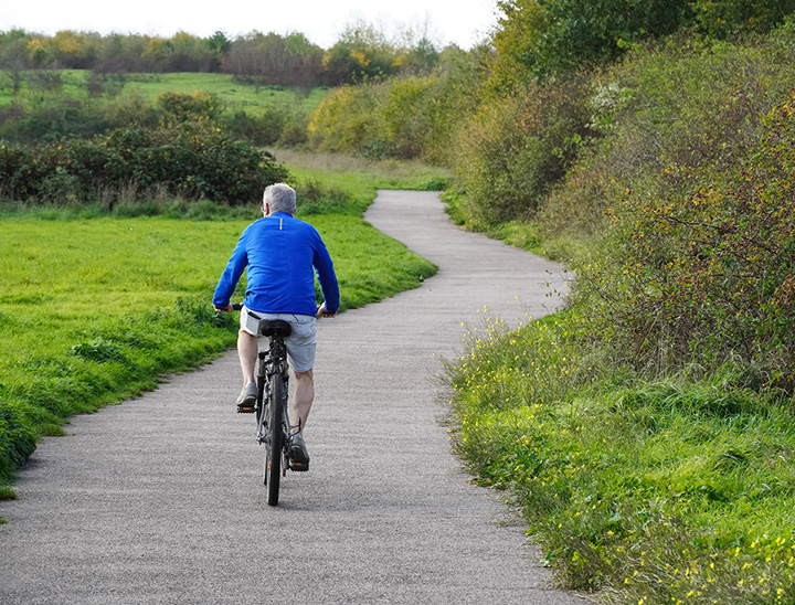 Image of person riding their bicycle on cycle path
